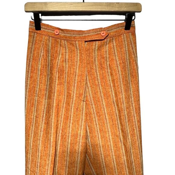 Vintage Orange Max Moda Striped Funky Trouser Waist 26” length 37” Inseam 24” - Picture 10 of 15